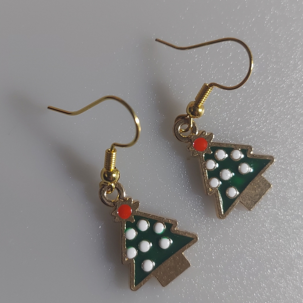 Snow Speckled Spruces Earrings